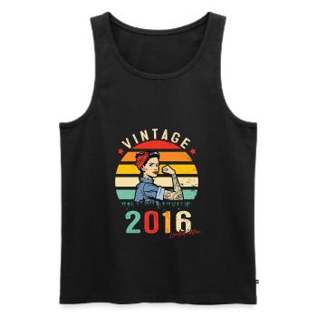 2016 Vintage Édition limitée Cadeau Femmes - Débardeur bio Premium Homme - noir - Devant - Michal (187cm)
