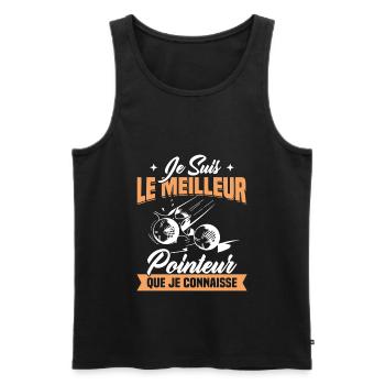 Je Suis Le Meilleur Pointeur Que Je Connaisse - Débardeur bio Premium Homme - noir - Devant - AI Model Male 178 light (178cm)