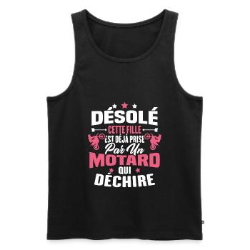 Désolé cette fille est déjà prise par un motard - Débardeur bio Premium Homme - noir - Devant - Michal (187cm)