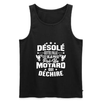 Désolé cette fille est déjà prise par un motard - Débardeur bio Premium Homme - noir - Devant - Michal (187cm)