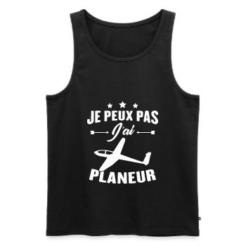 Je peux pas j'ai planeur - Débardeur bio Premium Homme - noir - Devant - Michal (187cm)