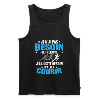 J'ai juste besoin d'aller courir - Humour cadeau - Débardeur bio Premium Homme - noir - Devant - Michal (187cm)