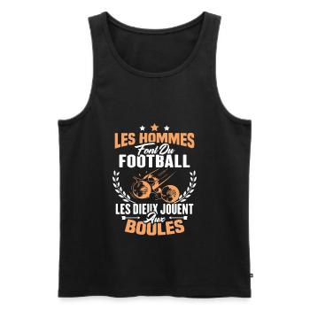 Hommes font du football les dieux jouent aux boule - Débardeur bio Premium Homme - noir - Devant - Michal (187cm)