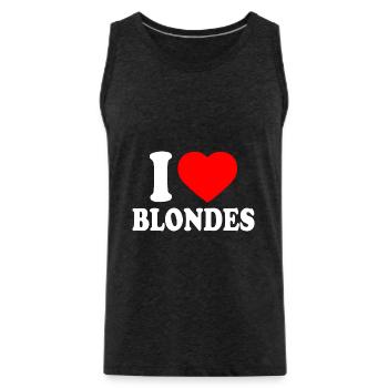 I love blondes - Männer Premium Bio Tank Top - Anthrazit - Vorne - Alexander (188cm)