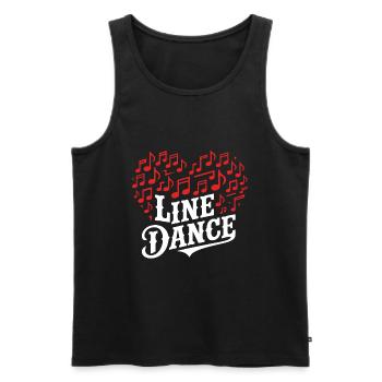 Line Dance Musik und Herz aus Musiknoten - Männer Premium Bio Tank Top - Schwarz - Vorne - AI Model Male 178 light (178cm)