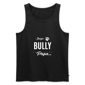 Proud Bully Daddy - Paw - Men's Premium Organic Tank Top - black - Front - Michal (187cm)