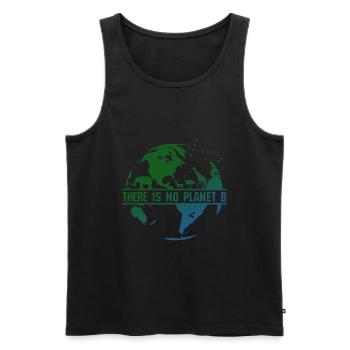 There is no Planet B earth men organic t shirt - Men's Premium Organic Tank Top - black - Front - Michal (187cm)