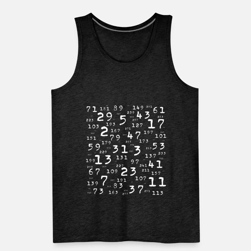 Prime numbers math teacher nerd student logic school Men's Premium Organic Tank Top