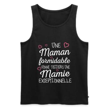 Maman Formidable Donne Une Mamie Exceptionnelle - Débardeur bio Premium Homme - noir - Devant - Michal (187cm)