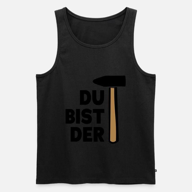 Du bist der Hammer Geschenkidee - Männer Premium Bio Tank Top - Schwarz