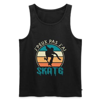 Ich kann nicht, ich habe geschenk-geschenk-skateboard - Männer Premium Bio Tank Top - Schwarz - Vorne - AI Model Male 178 light (178cm)