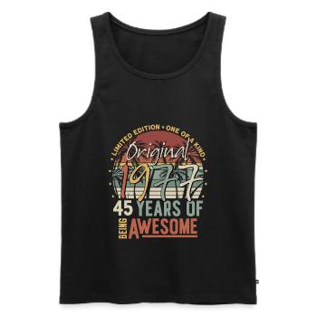 45 birthday 1977 vintage vintage birthday - Men's Premium Organic Tank Top - black - Front - Michal (187cm)