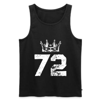 72 Zahl Krone - Männer Premium Bio Tank Top - Schwarz - Vorne - Michal (187cm)