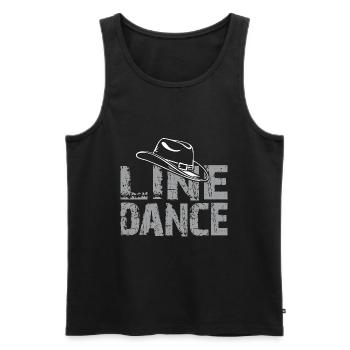 Danse en ligne Danse en ligne Danse en ligne Danse - Débardeur bio Premium Homme - noir - Devant - AI Model Male 178 light (178cm)