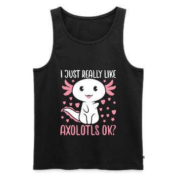 Axolotl - Débardeur bio Premium Homme - noir - Devant - Michal (187cm)
