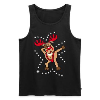 113 Hirsch Rentier Rudi Dabbing Rentier Rudolph - Männer Premium Bio Tank Top - Schwarz - Vorne - Michal (187cm)