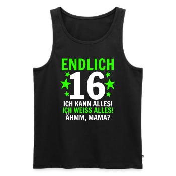 16 Geburtstag - Männer Premium Bio Tank Top - Schwarz - Vorne - Michal (187cm)
