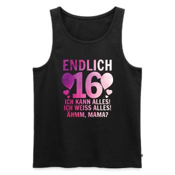 16 Geburtstag - Männer Premium Bio Tank Top - Schwarz - Vorne - Michal (187cm)