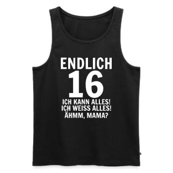 16 Geburtstag - Männer Premium Bio Tank Top - Schwarz - Vorne - Michal (187cm)