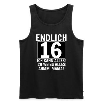 16 Geburtstag - Männer Premium Bio Tank Top - Schwarz - Vorne - Michal (187cm)