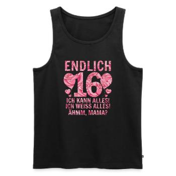 16 Geburtstag - Männer Premium Bio Tank Top - Schwarz - Vorne - Michal (187cm)