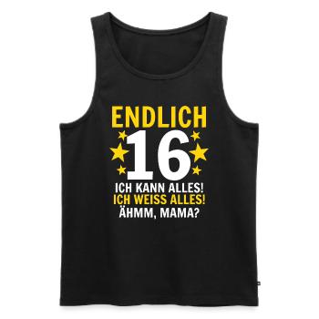 16 Geburtstag - Männer Premium Bio Tank Top - Schwarz - Vorne - Michal (187cm)