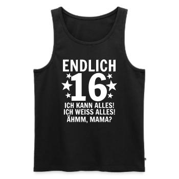 16 Geburtstag - Männer Premium Bio Tank Top - Schwarz - Vorne - Michal (187cm)
