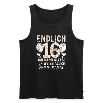 16 Geburtstag - Männer Premium Bio Tank Top - Schwarz - Vorne - Michal (187cm)
