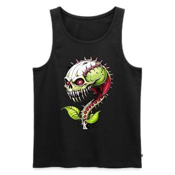 Venus flytrap Skull // Venusfliegenfalle FS0158 - Men's Premium Organic Tank Top - black - Front - Michal (187cm)