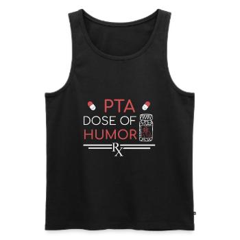 PTA | Dose of Humor - Männer Premium Bio Tank Top - Schwarz - Vorne - AI Model Male 178 light (178cm)