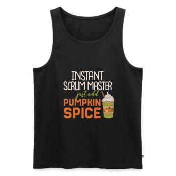 Instant Scrum Master add Pumpkin Spice - Männer Premium Bio Tank Top - Schwarz - Vorne - AI Model Male 178 light (178cm)