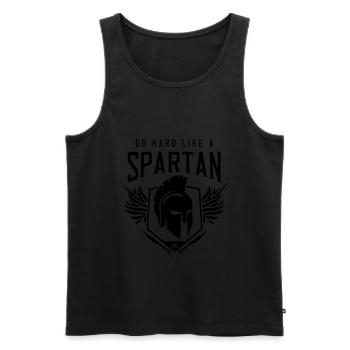 spartaner motivation spartan fitness - Männer Premium Bio Tank Top - Schwarz - Vorne - AI Model Male 178 light (178cm)