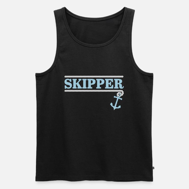 Skipper - Männer Premium Bio Tank Top - Schwarz
