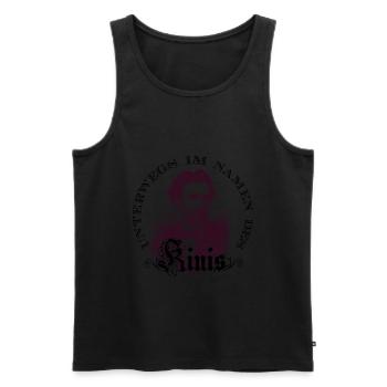 Unterwegs im Namen des Kinis - schwarz / sepia - Männer Premium Bio Tank Top - Schwarz - Vorne - Michal (187cm)