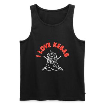 I love Kebab Grill - Men's Premium Organic Tank Top - black - Front - AI Model Male 178 light (178cm)