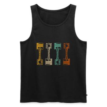 Mécanicien de voitures rétro - Débardeur bio Premium Homme - noir - Devant - Michal (187cm)
