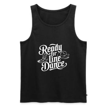 La danse en ligne, mon sport de danse et ma passion - Débardeur bio Premium Homme - noir - Devant - AI Model Male 178 light (178cm)
