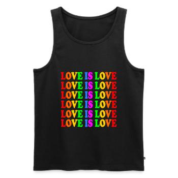 Love is love - Men's Premium Organic Tank Top - black - Front - AI Model Male 178 light (178cm)
