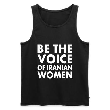 Be the voice of iranian women iran - Men's Premium Organic Tank Top - black - Front - AI Model Male 178 light (178cm)
