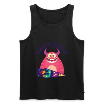 Schulkind Einschulung Monster Geschenk zur Schule - Männer Premium Bio Tank Top - Schwarz - Vorne - AI Model Male 178 light (178cm)
