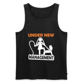 JGA - Under new management - Bachelors - Men's Premium Organic Tank Top - black - Front - Michal (187cm)