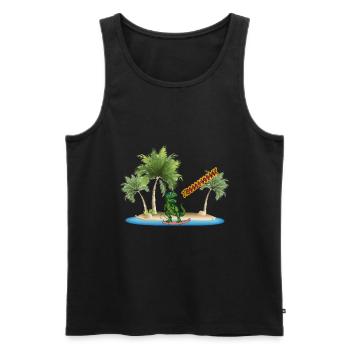 Islands Tropical TRAAAAAAAX - Men's Premium Organic Tank Top - black - Front - Michal (187cm)