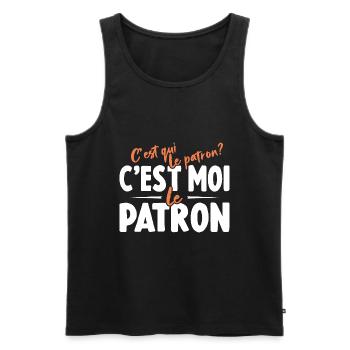 C'est Qui Le Patron C'est Moi Le Patron - Débardeur bio Premium Homme - noir - Devant - AI Model Male 178 light (178cm)