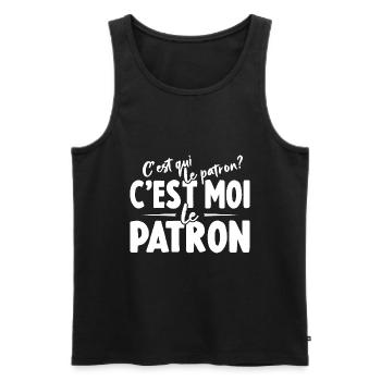 C'est Qui Le Patron C'est Moi Le Patron - Débardeur bio Premium Homme - noir - Devant - AI Model Male 178 light (178cm)
