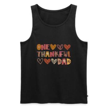 Thankful Dad Papa Herbst Blätter Dankbarkeit - Männer Premium Bio Tank Top - Schwarz - Vorne - AI Model Male 178 light (178cm)