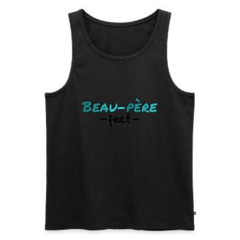 Beau-père fect. Beau-père. Père fect. - Débardeur bio Premium Homme - noir - Devant - Michal (187cm)