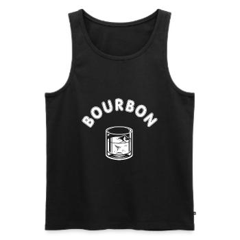 Bourbon Whiskey Alcohol - Men's Premium Organic Tank Top - black - Front - AI Model Male 178 light (178cm)