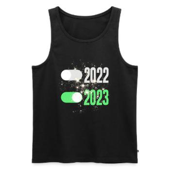 2022 AUS - 2023 EIN - Männer Premium Bio Tank Top - Schwarz - Vorne - Michal (187cm)