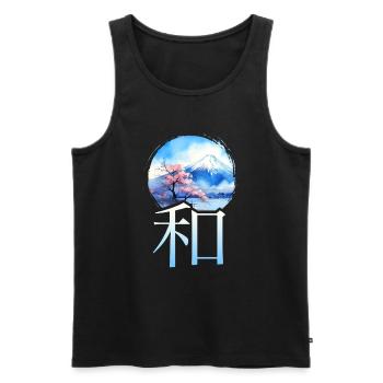 Kanji japonais PEACE - Chemise Anime - Débardeur bio Premium Homme - noir - Devant - Michal (187cm)