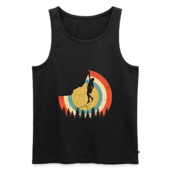 Retro rock climbing climber - Débardeur bio Premium Homme - noir - Devant - AI Model Male 178 light (178cm)